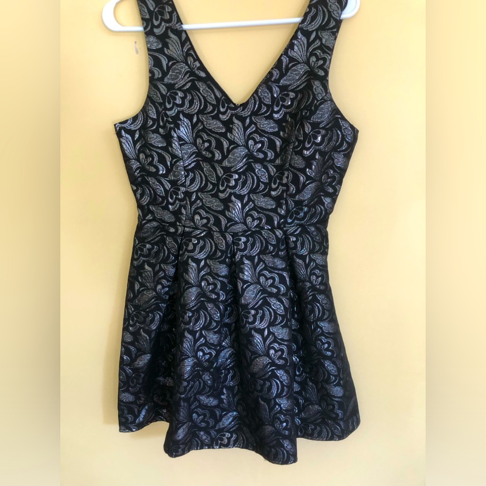 Black brocade look dress